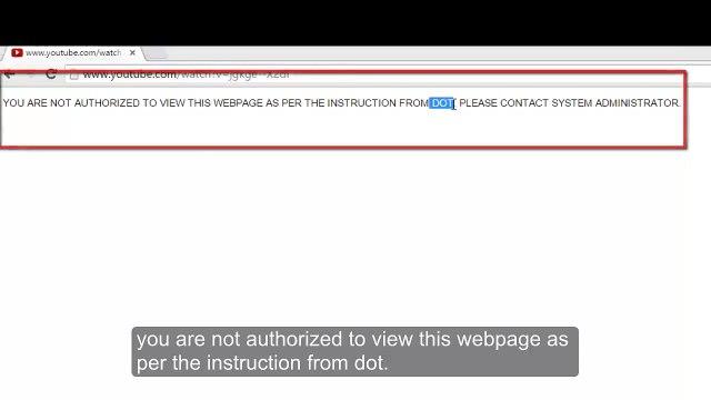 YOU ARE NOT AUTHORIZED TO VIEW THIS WEBPAGE AS PER THE INSTRUCTION FROM DOT. PLEASE CONTACT SYSTEM