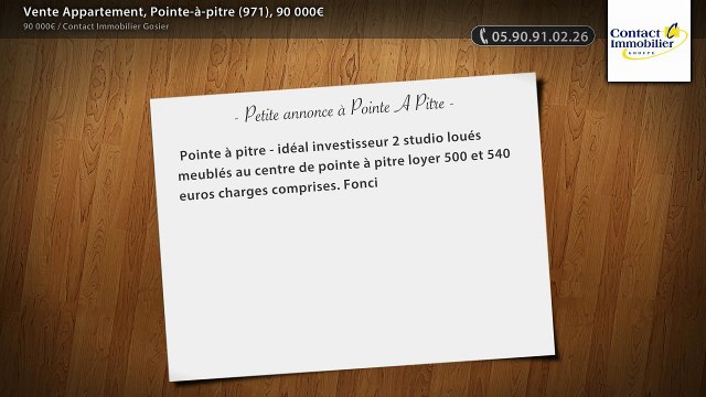 Vente Appartement, Pointe-à-pitre (971), 90 000€