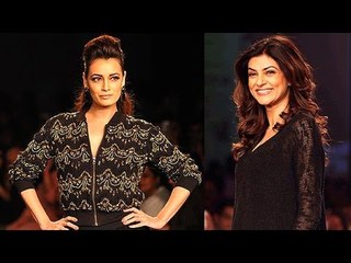 Sushmita Sen And Dia Mirza Walk On The Ramp For Mantra Fashion