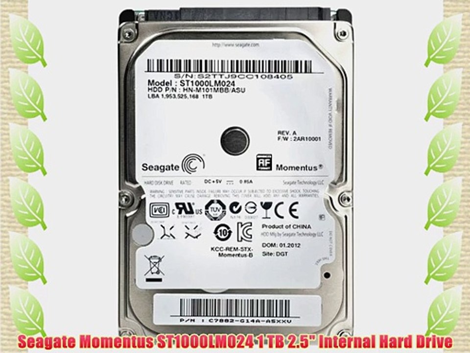 Seagate Momentus ST1000LM024 1 TB 2.5 Internal Hard Drive