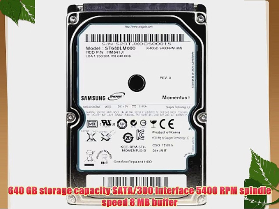 Samsung SpinPoint HM641JI 640GB SATA/300 5400RPM 8MB 2.5 Hard Drive