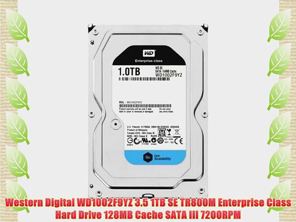 Western Digital WD1002F9YZ 3.5 1TB SE TR800M Enterprise Class Hard Drive 128MB Cache SATA III