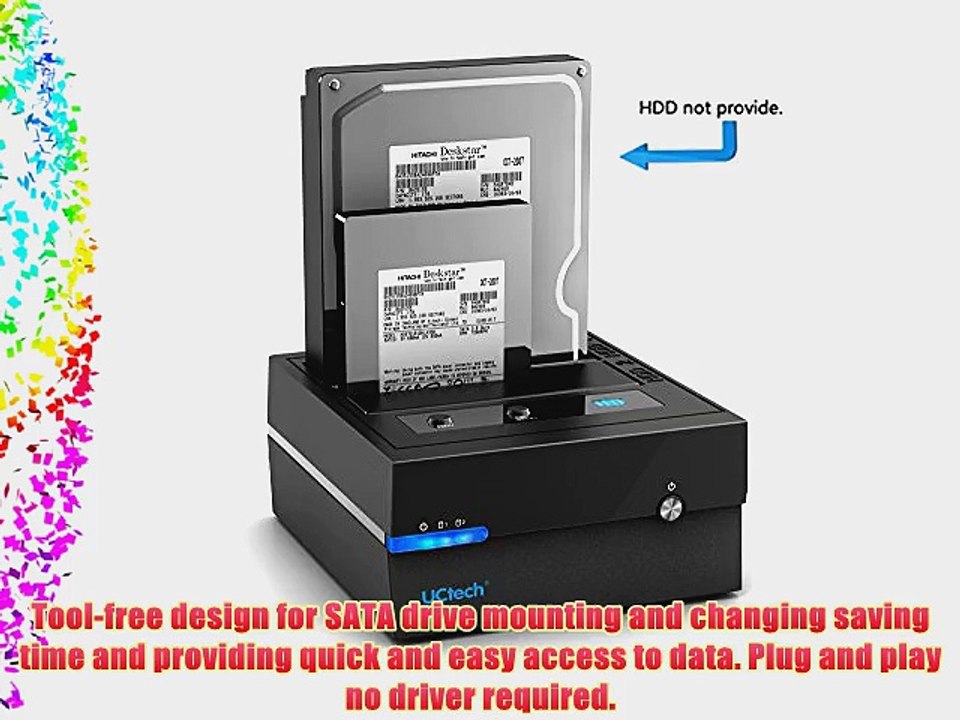 [Support UASP SATA 6Gb/s] UCtech eSATA USB 3.0 to SATA Hard Drive Docking Station for Dual
