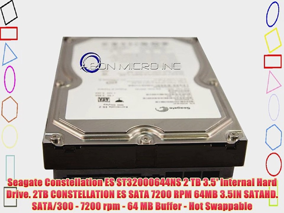 Seagate Constellation ES ST32000644NS 2 TB 3.5' Internal Hard Drive. 2TB CONSTELLATION ES SATA