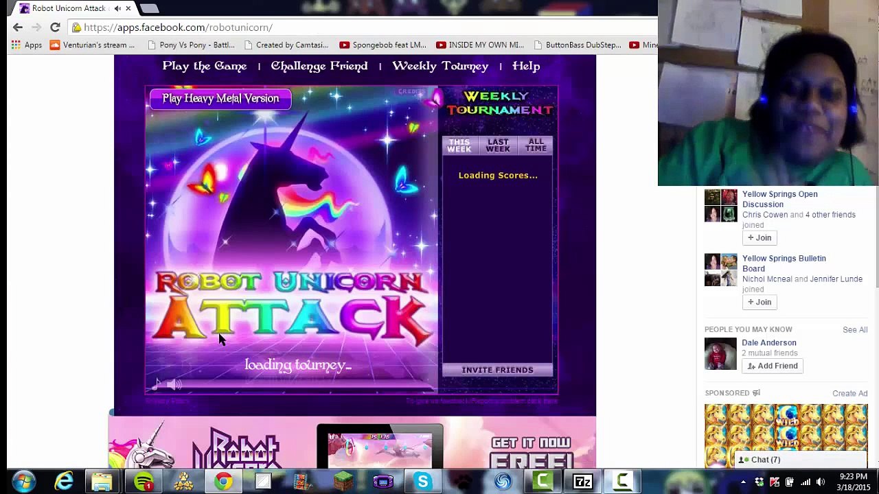Playing Robot unicorn attack!