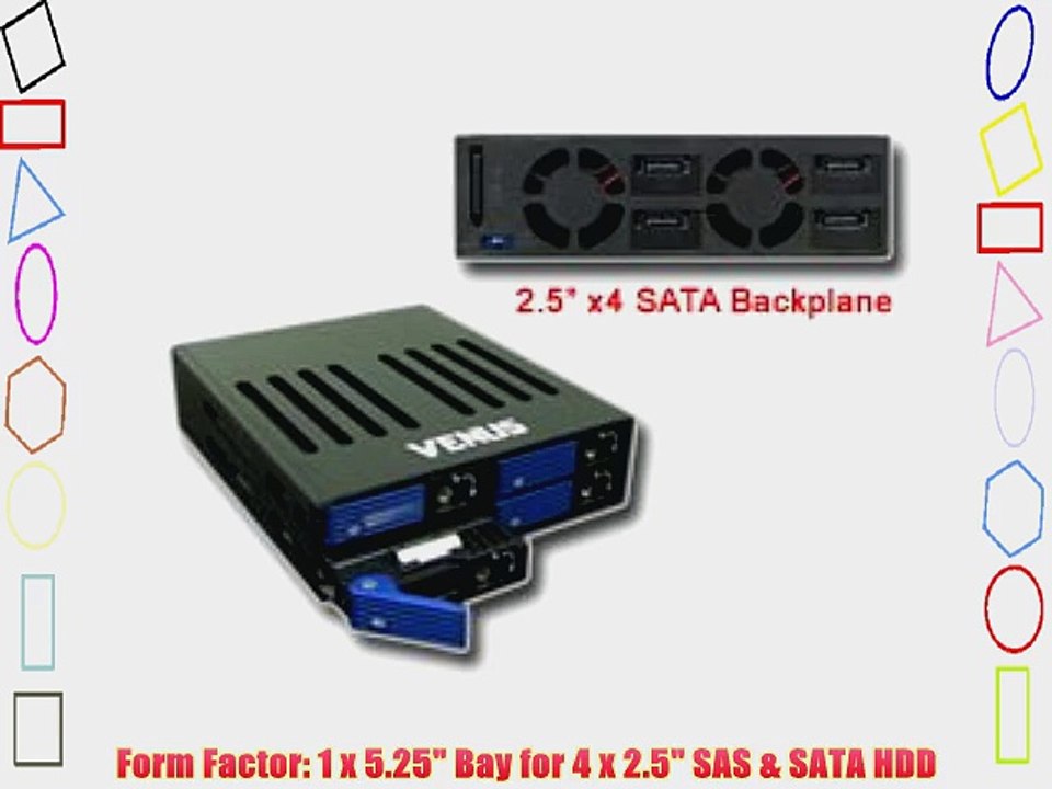 AMS Venus Mobile Rack DS-524SSBK 2.5 x 4 SATA Backplane drive Cage Hot Swap Removable Hard