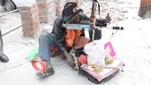 Amazing one-man band Indian street performer