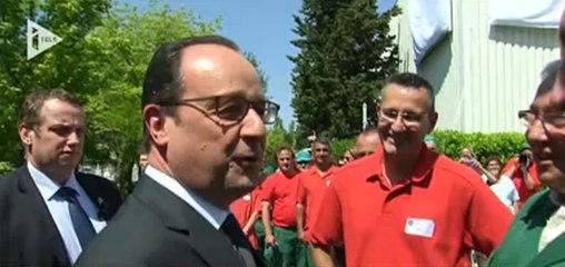 François Hollande, en visite chez les ex-Fralib «dans un tout autre contexte»
