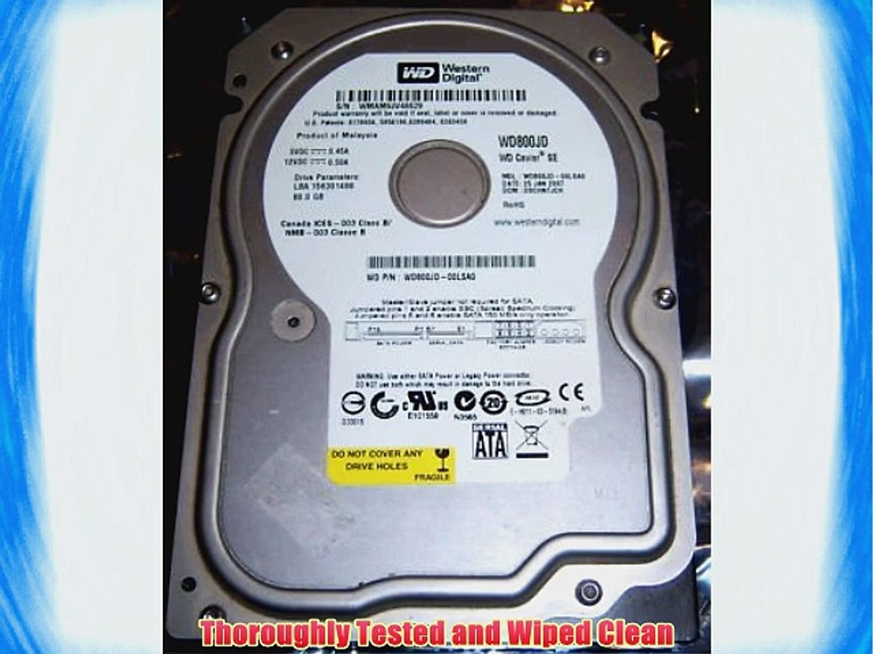 WD WD800JD-00LSA0 WD Caviar 3.5in 80GB SATA 8MB HDD WD800JD-00LSA0 (WD800JD00LSA0)
