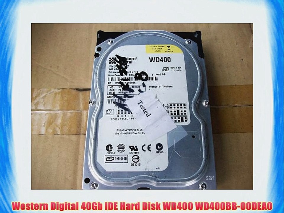 Western Digital 40Gb IDE Hard Disk WD400 WD400BB-00DEA0