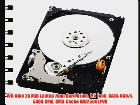 WD Blue 250GB Laptop 7mm Hard Drive: 2.5 Inch SATA 6Gb/s 5400 RPM 8MB Cache WD2500LPVX