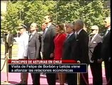 La primera jornada de la visita de los príncipes de Asturias a Chile