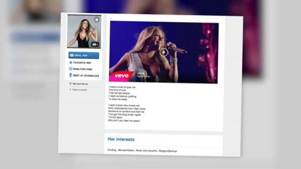 Mariah Promotes Video on Dating Website