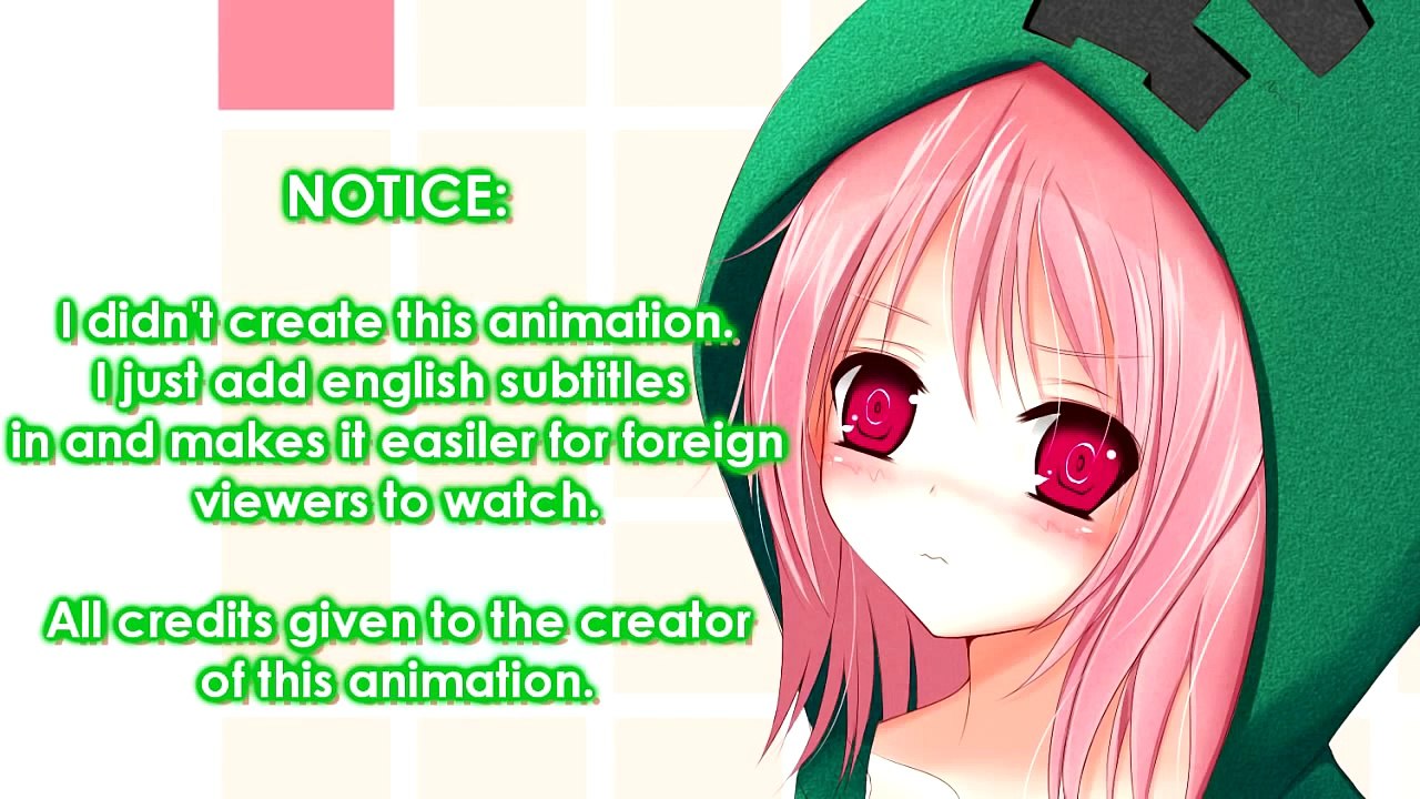 Minecraft - Creeper girl w/ English subtitles & New Steve's conversation [MinecraftModify]