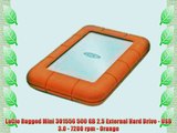 LaCie Rugged Mini 301556 500 GB 2.5 External Hard Drive - USB 3.0 - 7200 rpm - Orange