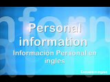 Ingles Gratis - Información Personal en ingles