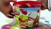 Playdough set to cook dough cookies, sandwich. Play Doh picnic bucket with playdoh toys an