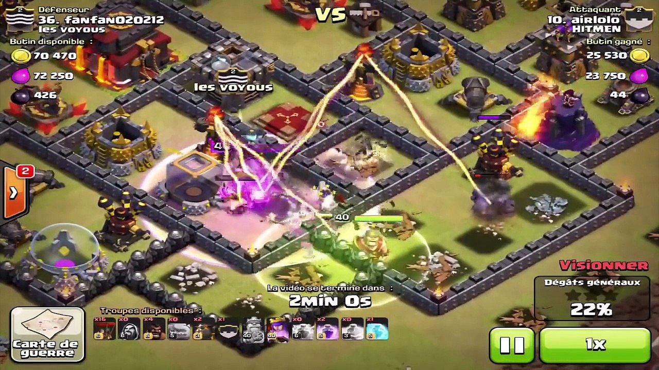 Compo 3 Etoiles Hybride Golem Molosse Ballon   Clash Of Clans Français