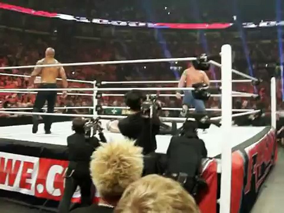 The Rock and John Cena after WWE Monday Night Raw Went Off The Air.