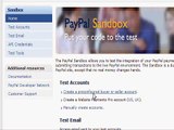 Create test accounts  in PayPal Sandbox