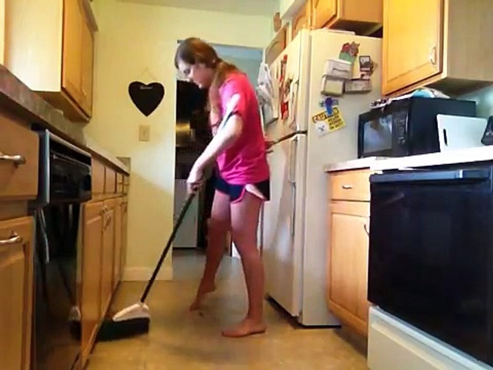 sweeping floor