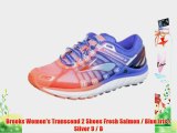 Brooks Women's Transcend 2 Shoes Fresh Salmon / Blue Iris / Silver 9 / B