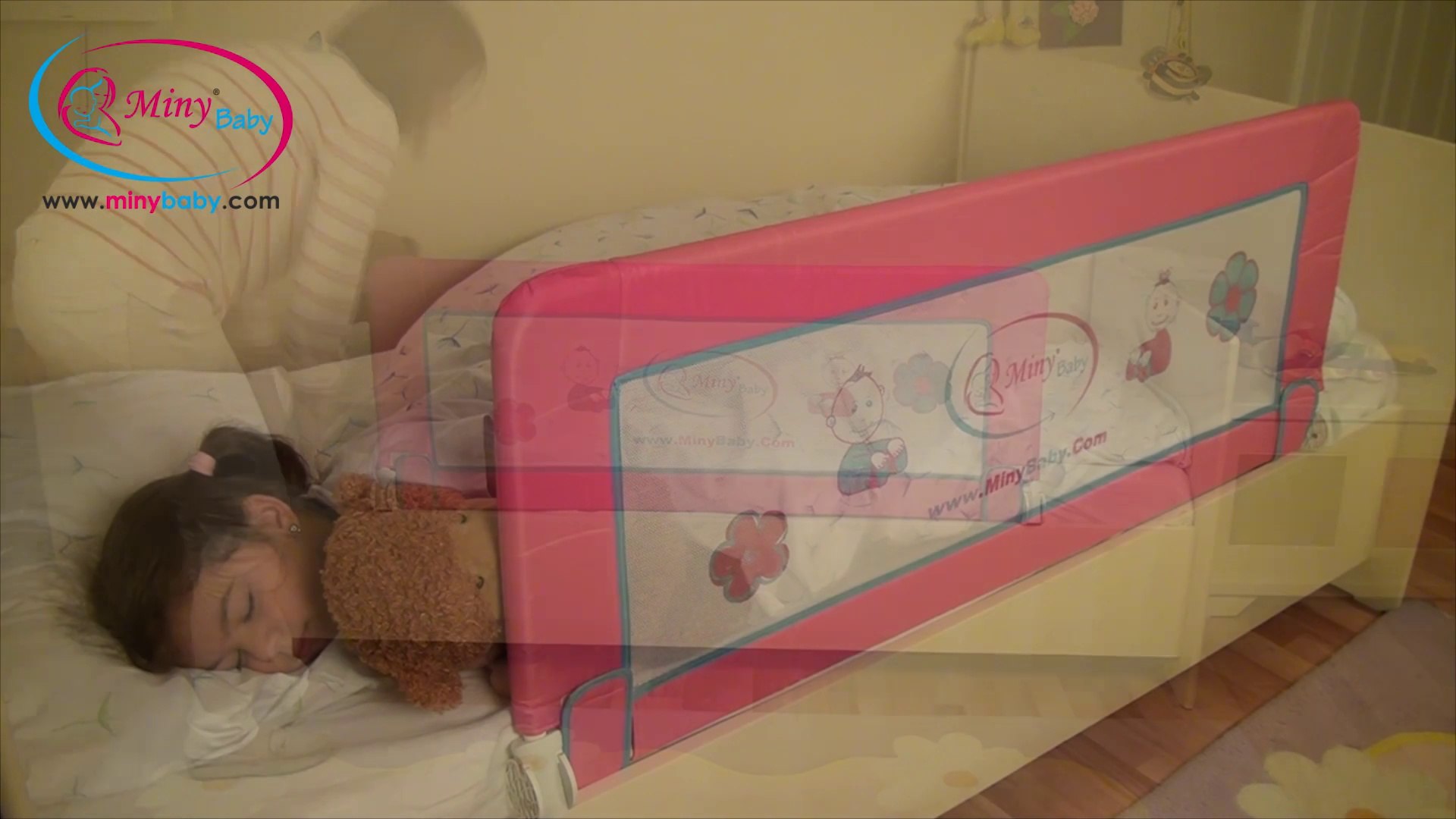 Miny-Baby-Yatak-Bariyeri-Pembe-ve-Mavi-Yataktan-Düşmeyi-Önleyici -  Dailymotion Video