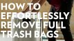 1 trick to easily remove a full trash bag from a garbage can