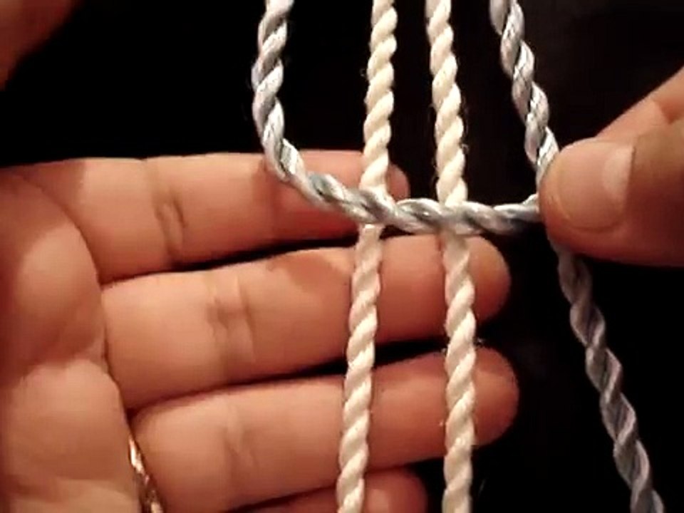 macrame:Square Knot مكرمية :العقدة المربعة او المستقيمة