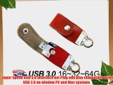 Fortech? Grizzly Red 64gb USB 3.0 Flash Drives USB Memory Stick Genuine Leather Casing USB