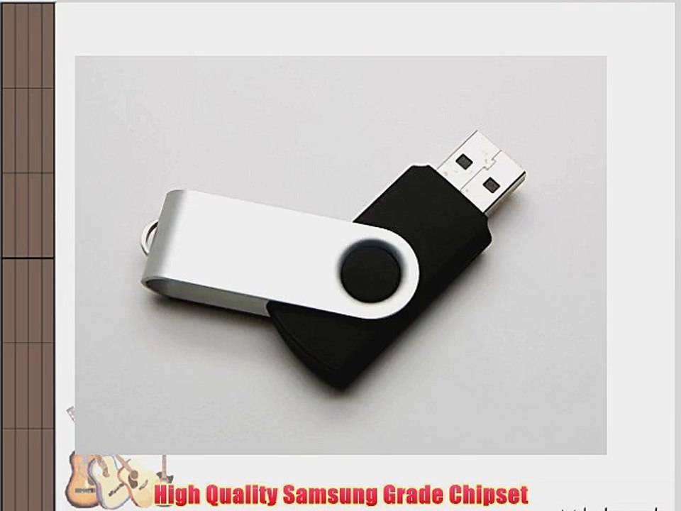 10 8 GB Flash Drive - Bulk Pack - USB 2.0 8GB Swivel Design in BLACK