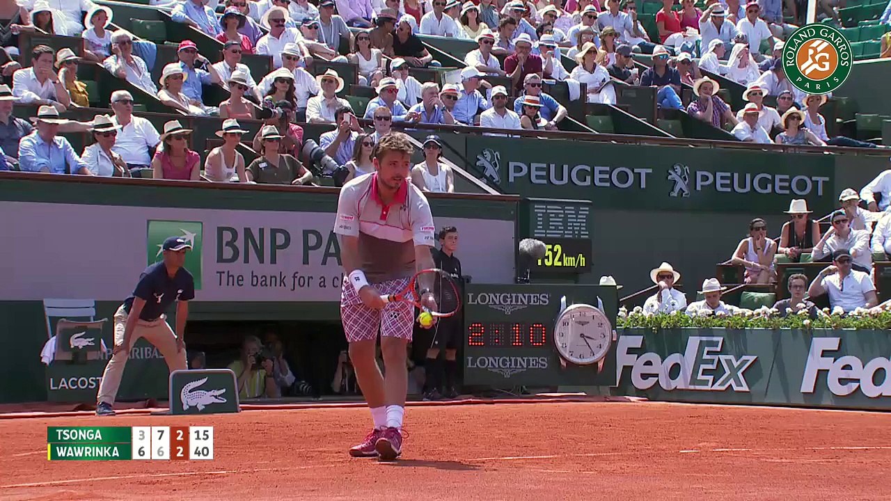 Magnifique revers de Tsonga contre Wawrinka (Roland Garros)