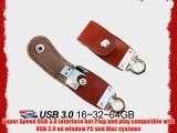 Fortech Grizzly USB Flash Drive 16GB USB Drive 3.0 Genuine Leather USB Drive 3.0 Pen Drive