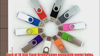 Enfain 128MB USB Flash Drive - 10 Colors Assorted - Pack of 10