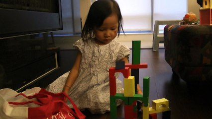 Girl Playing Toy Blocks