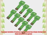 Litop? Pack of 10 Green 2GB Metal Key Shape USB Flash Drive USB 2.0 Memory Disk With 10 Protective