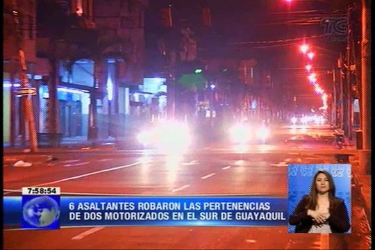 6 asaltantes robaron las pertenecías de dos motorizados en el sur de Guayaquil
