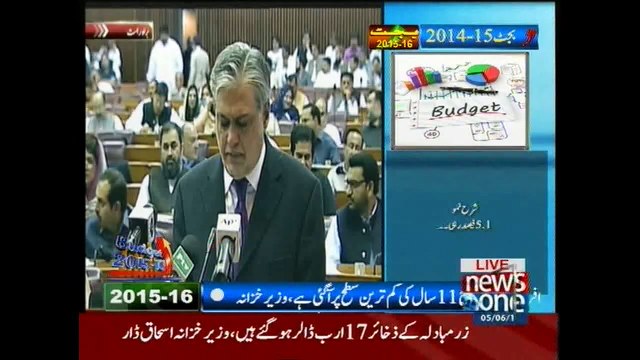 Finance minister Ishaq Dar presented 2015-16 budget in National Assembly