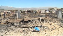 حريق بمخيم البريج للاجئين السوريين في البقاع