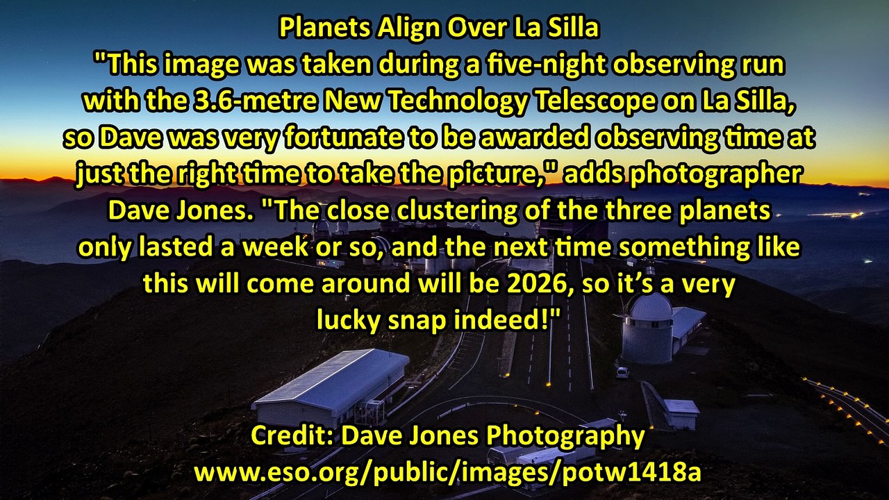 Syzygy Stardust. Three Planets Dance Over La Silla