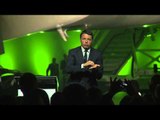 Matteo Renzi è intervenuto alla presentazione del nuovo marchio Alitalia (04.06.15)