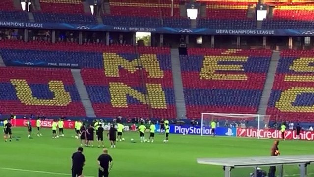 Rifinitura del Barcellona a Berlino: tiri in porta