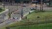 Sinkhole vs police car in Colorado, Massive sinkhole takes down Police SUV  RAW VIDEO