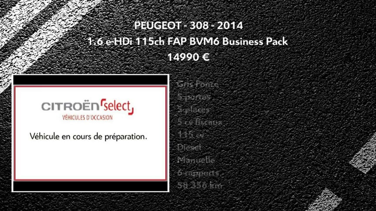 Annonce Occasion PEUGEOT 308 II 1.6 e-HDi 115ch FAP BVM6 Business Pack 2014