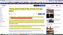 Disney company cuts fund to Boy Scouts of America because of their anti-gay-pedo policy.