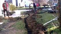 Channel Drain in Stamped Concrete Driveway