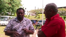 Fijian Prime Minister Voreqe Bainimarama visits children at Hilton Special School in Suva