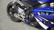 2008 Yamaha R6 with Yoshimura R-55 Full System with baffle removed sound clip HUGE FLAMES!