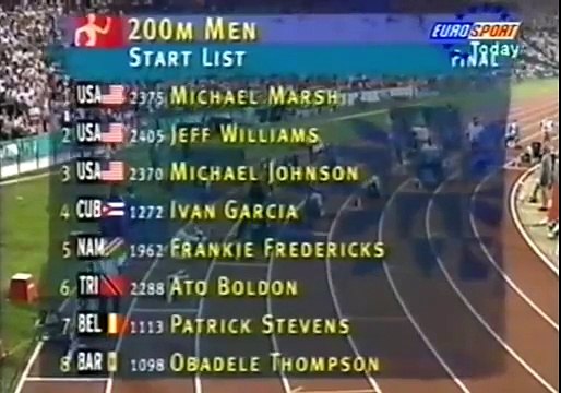 Michael Johnson 200 meters WR 19.32 Atlanta 96 Olympics - High Quality