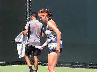 Julia Goerges practice with Angelique Kerber 2012 SEO March 21